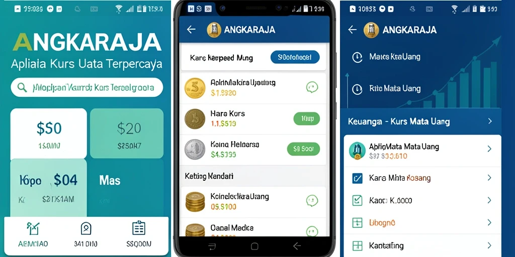 Tampilan antarmuka user-friendly ANGKARAJA untuk kurs mata uang.
