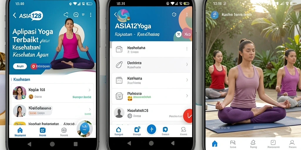 Antarmuka ASIA128 dengan fitur latihan yoga interaktif.