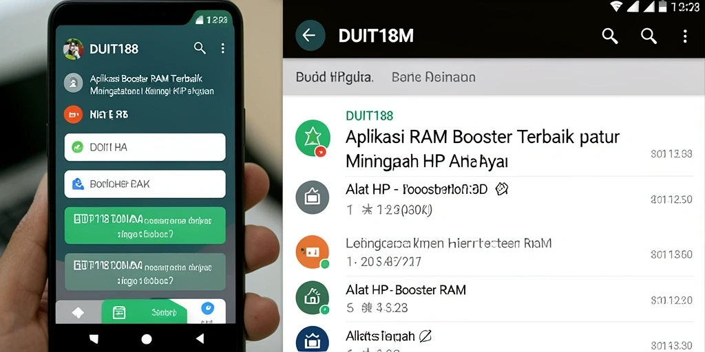 Antarmuka aplikasi DUIT188 yang menyederhanakan proses optimalisasi RAM.