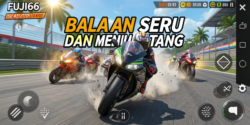 Antarmuka FUJI66 dengan grafik balap motor yang memukau.