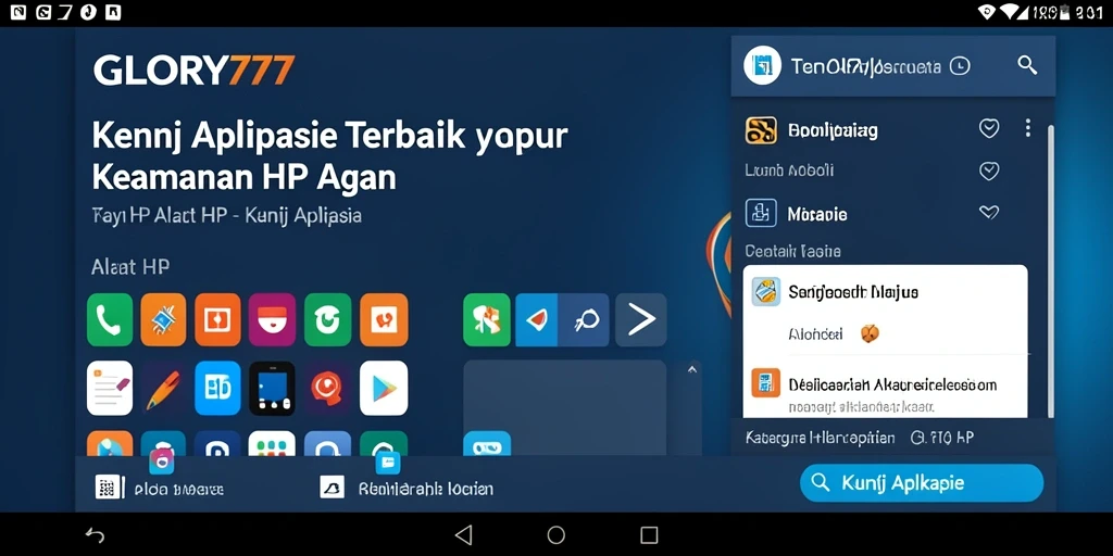 Antarmuka GLORY777 yang mudah digunakan untuk mengunci aplikasi.
