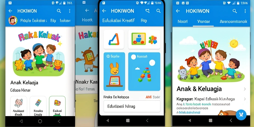 Tampilan antarmuka HOKIWON yang ramah anak.