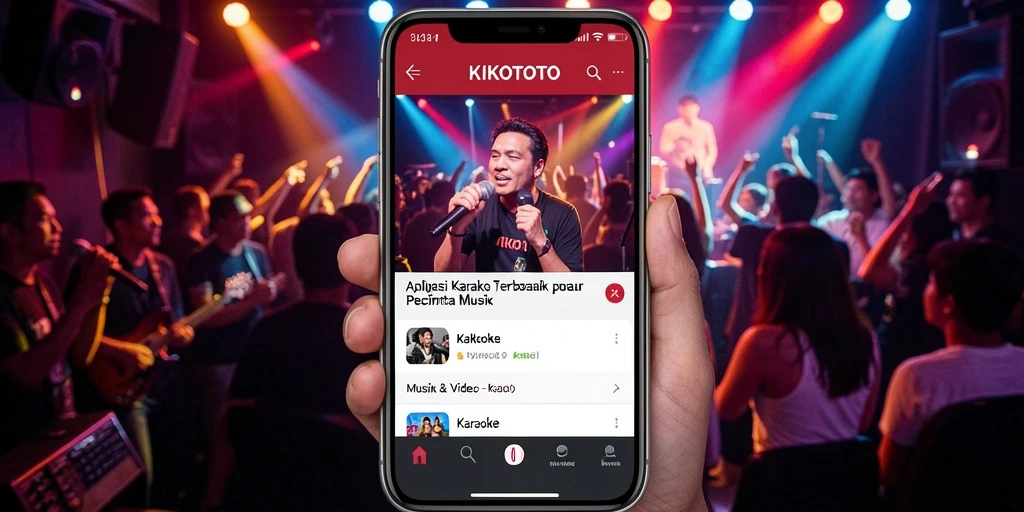 Antarmuka KIKOTOTO yang menarik untuk pengalaman Karaoke.