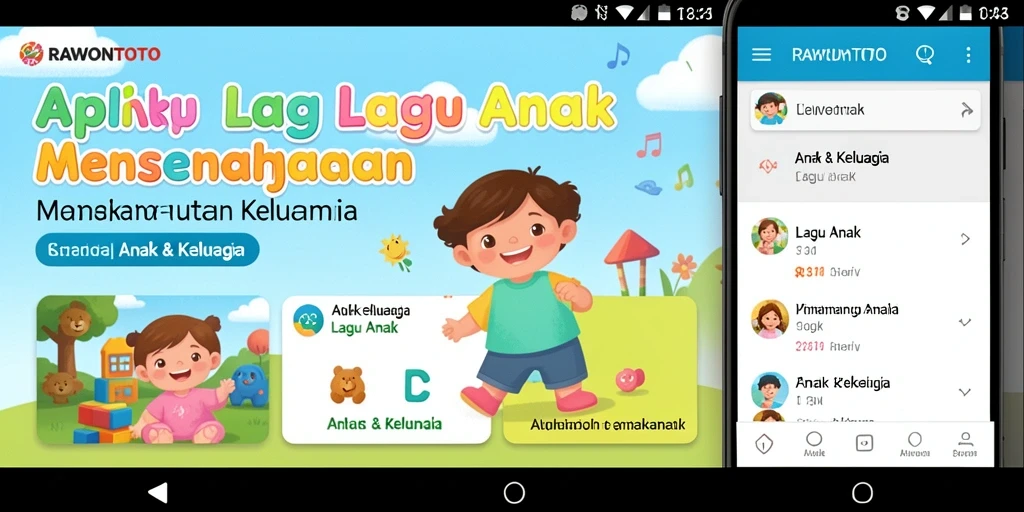 Screenshot antarmuka RAWONTOTO dengan fungsi lagu anak.