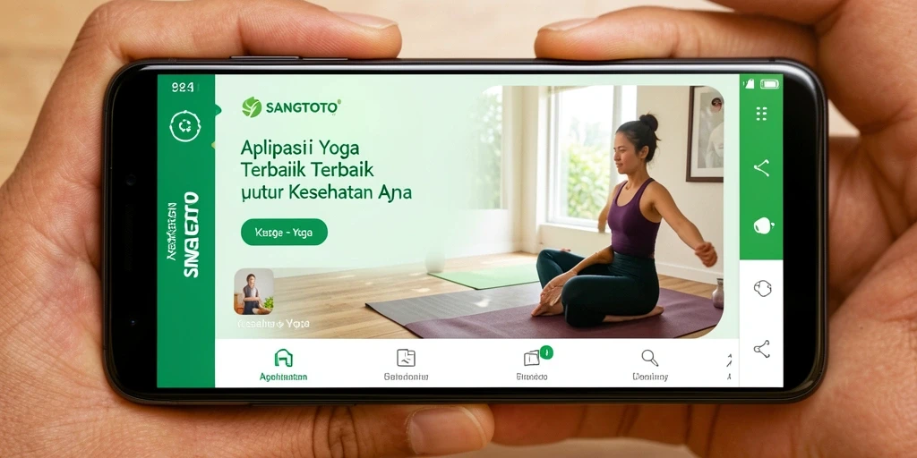 Antarmuka aplikasi SANGTOTO yang sederhana dan intuitif untuk latihan yoga.