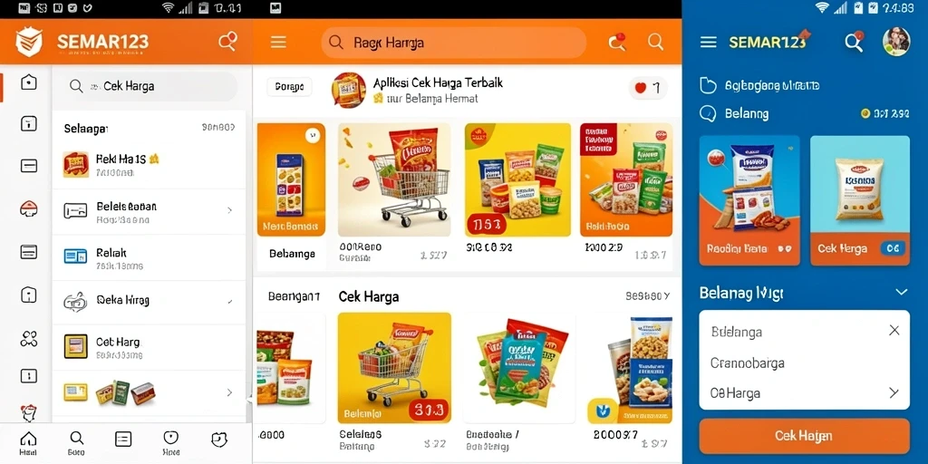 Tampilan antarmuka SEMAR123 yang memudahkan pengguna untuk Cek Harga.
