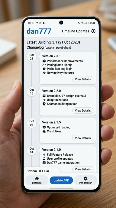 Riwayat Versi dan777 untuk Pengguna Android
